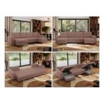 Narożnik AXEL U - uniwersalny - różowy, boucle