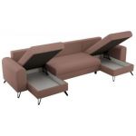 Narożnik AXEL U - uniwersalny - różowy, boucle