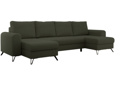 Narożnik AXEL U - uniwersalny - zielony, boucle