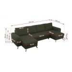 Narożnik AXEL U - uniwersalny - zielony, boucle