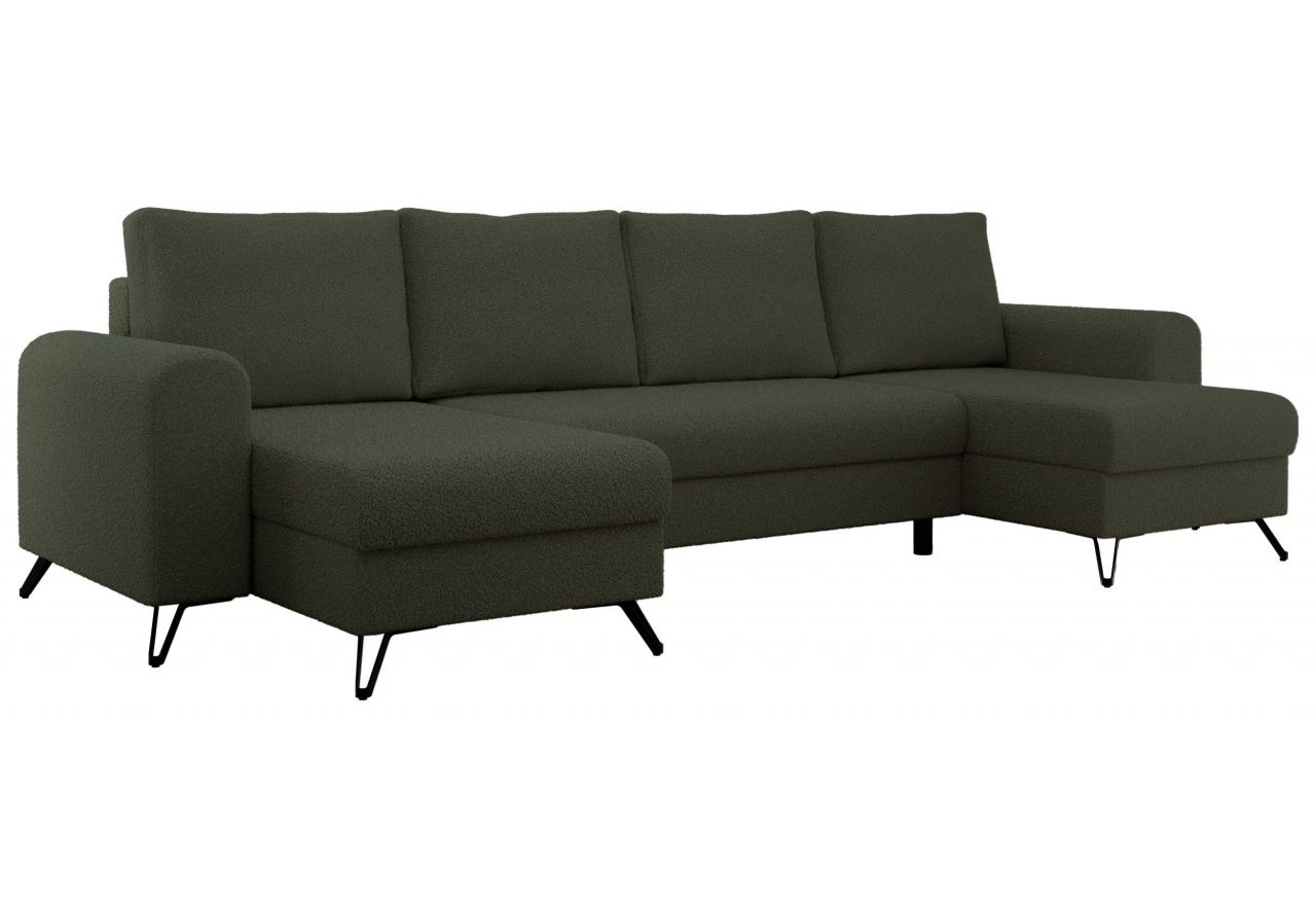 Narożnik AXEL U - uniwersalny - zielony, boucle