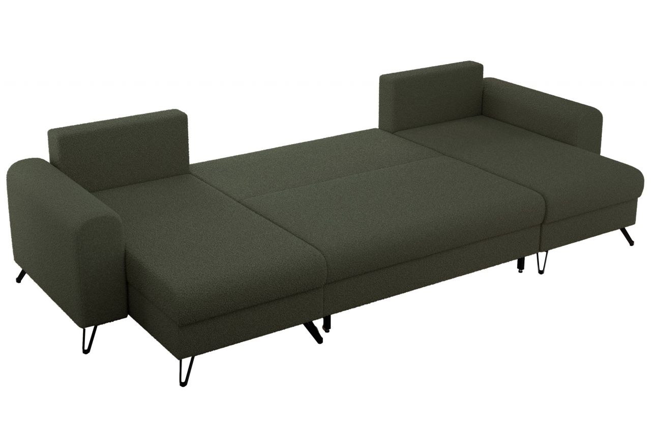 Narożnik AXEL U - uniwersalny - zielony, boucle