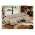 Narożnik AXEL U - uniwersalny - kremowy, boucle