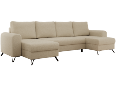 Narożnik AXEL U - uniwersalny - kremowy, boucle