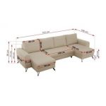 Narożnik AXEL U - uniwersalny - kremowy, boucle