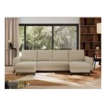 Narożnik AXEL U - uniwersalny - kremowy, boucle