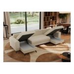 Narożnik AXEL U - uniwersalny - kremowy, boucle