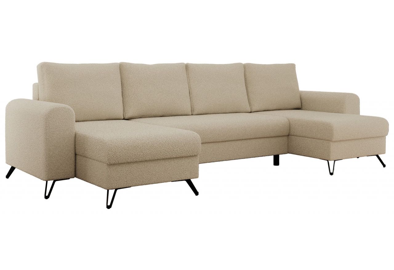 Narożnik AXEL U - uniwersalny - kremowy, boucle