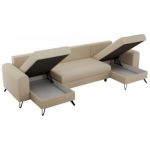 Narożnik AXEL U - uniwersalny - kremowy, boucle