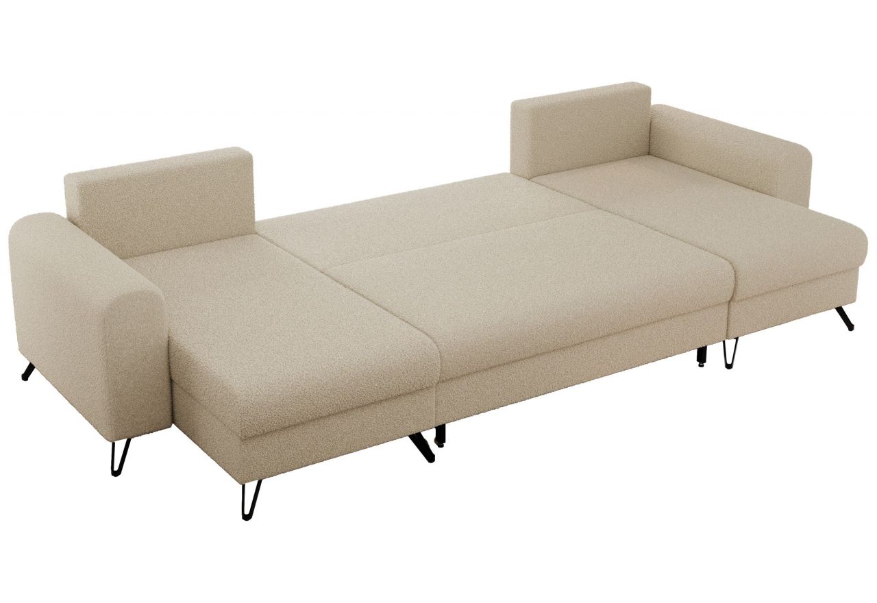 Narożnik AXEL U - uniwersalny - kremowy, boucle