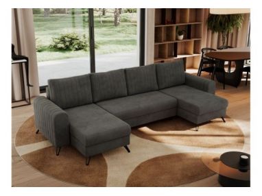 Narożnik AXEL U - uniwersalny - ciemnoszary, welwet