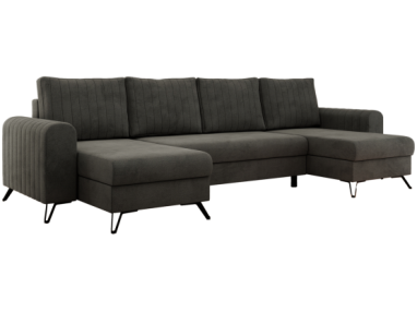 Narożnik AXEL U - uniwersalny - ciemnoszary, welwet