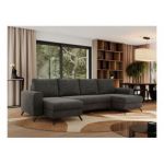 Narożnik AXEL U - uniwersalny - ciemnoszary, welwet