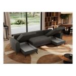 Narożnik AXEL U - uniwersalny - ciemnoszary, welwet