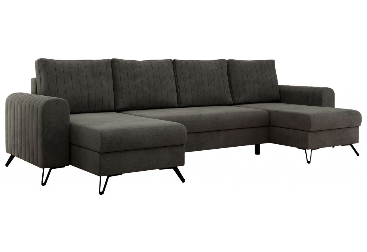 Narożnik AXEL U - uniwersalny - ciemnoszary, welwet