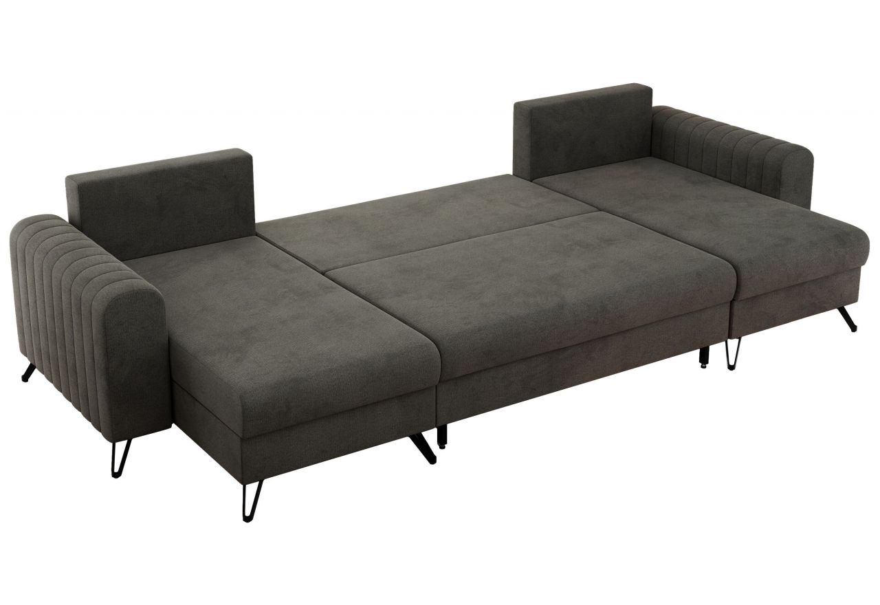 Narożnik AXEL U - uniwersalny - ciemnoszary, welwet