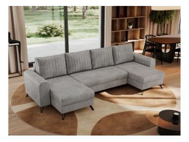 Narożnik AXEL U - uniwersalny - jasnoszary, welwet