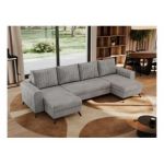 Narożnik AXEL U - uniwersalny - jasnoszary, welwet