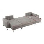 Narożnik AXEL U - uniwersalny - jasnoszary, welwet