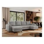 Narożnik AXEL U - uniwersalny - jasnoszary, welwet