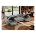 Narożnik AXEL U - uniwersalny - jasnoszary, welwet