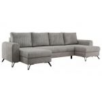 Narożnik AXEL U - uniwersalny - jasnoszary, welwet