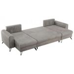 Narożnik AXEL U - uniwersalny - jasnoszary, welwet