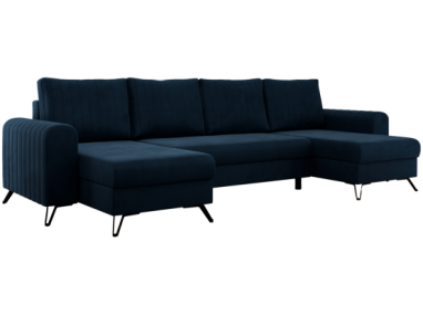 Narożnik AXEL U - uniwersalny - ciemnoniebieski, welwet