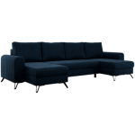 Narożnik AXEL U - uniwersalny - ciemnoniebieski, welwet
