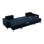 Narożnik AXEL U - uniwersalny - ciemnoniebieski, welwet