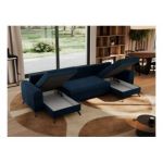 Narożnik AXEL U - uniwersalny - ciemnoniebieski, welwet