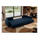 Narożnik AXEL U - uniwersalny - ciemnoniebieski, welwet