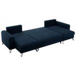 Narożnik AXEL U - uniwersalny - ciemnoniebieski, welwet