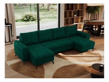 Narożnik AXEL U - uniwersalny - ciemnozielony, welwet