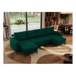 Narożnik AXEL U - uniwersalny - ciemnozielony, welwet