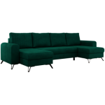 Narożnik AXEL U - uniwersalny - ciemnozielony, welwet