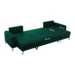 Narożnik AXEL U - uniwersalny - ciemnozielony, welwet