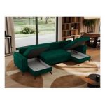 Narożnik AXEL U - uniwersalny - ciemnozielony, welwet