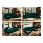 Narożnik AXEL U - uniwersalny - ciemnozielony, welwet