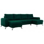 Narożnik AXEL U - uniwersalny - ciemnozielony, welwet