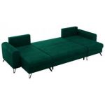 Narożnik AXEL U - uniwersalny - ciemnozielony, welwet