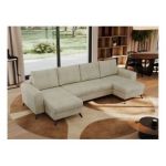 Narożnik AXEL U - uniwersalny - beżowy, welwet