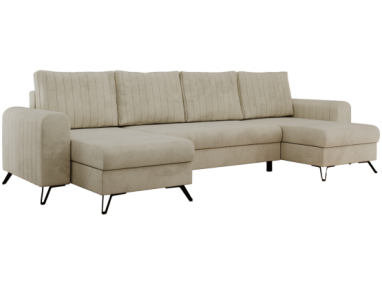 Narożnik AXEL U - uniwersalny - beżowy, welwet