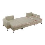 Narożnik AXEL U - uniwersalny - beżowy, welwet