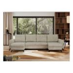 Narożnik AXEL U - uniwersalny - beżowy, welwet