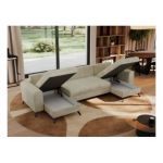 Narożnik AXEL U - uniwersalny - beżowy, welwet