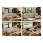 Narożnik AXEL U - uniwersalny - beżowy, welwet