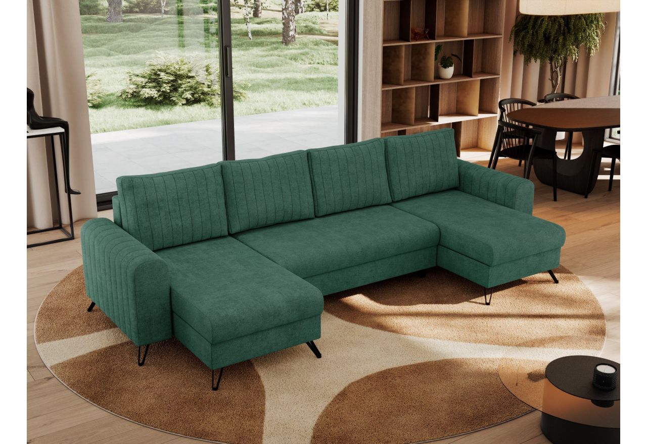 Narożnik AXEL U - uniwersalny - zielony, struktura