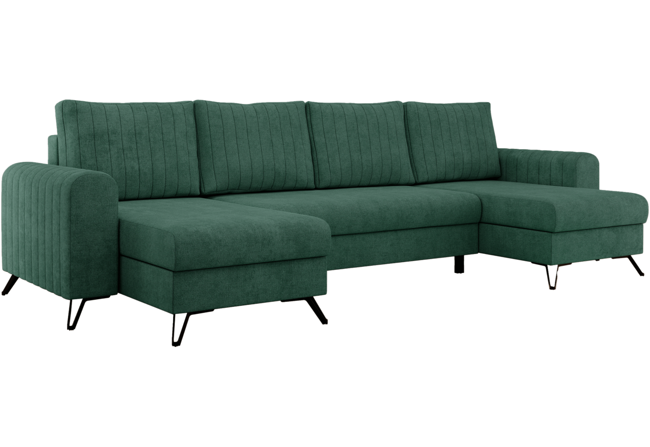 Narożnik AXEL U - uniwersalny - zielony, struktura