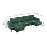 Narożnik AXEL U - uniwersalny - zielony, struktura